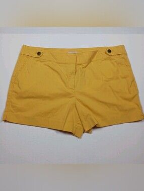 LOFT Outlet Shorts Women's Size 16 Golden Yellow Flat Front 4" Inseam  Casual
